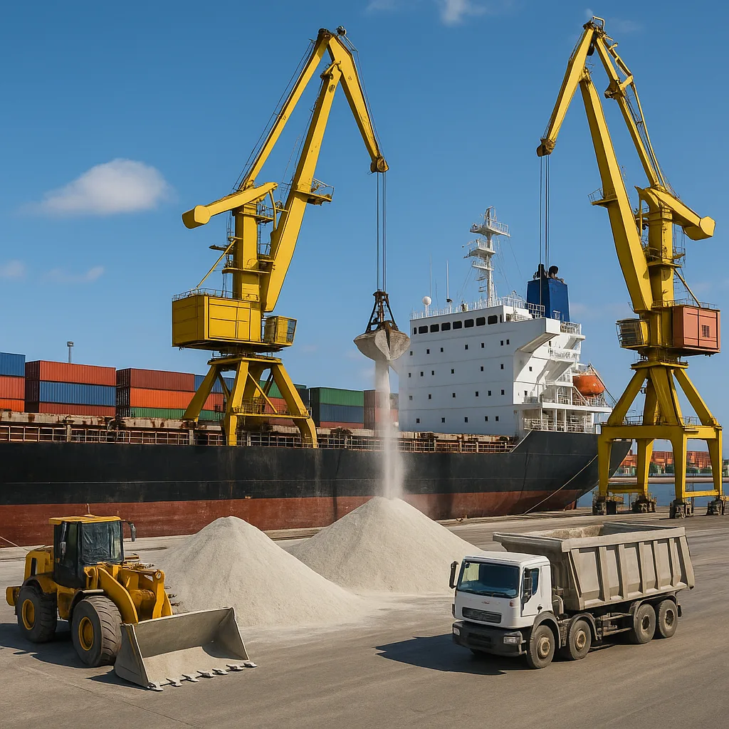 Cement export Middle East – port cargo loading for GCC trade in 2025.