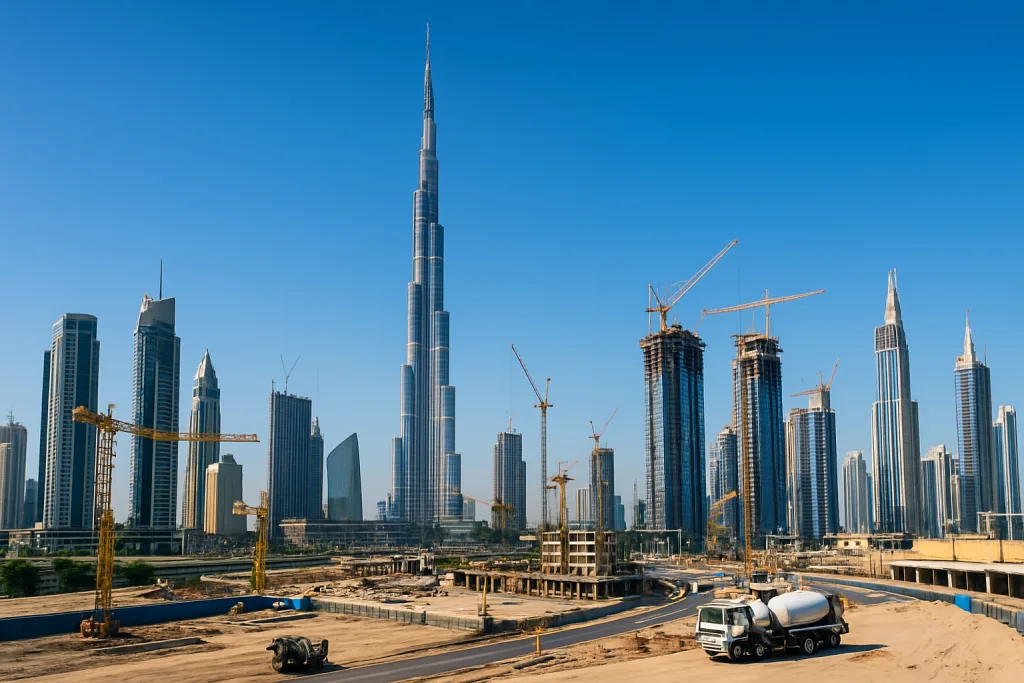 Cement for hot climate – high-rise construction in Dubai using durable cement types.
