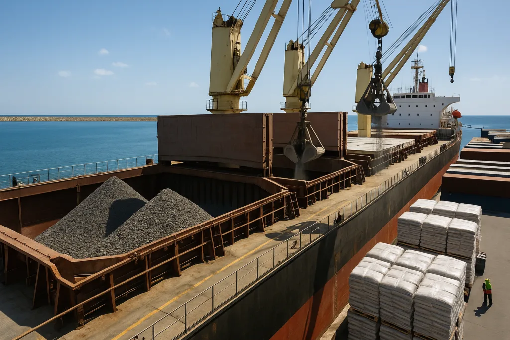 Clinker export – bulk shipping of clinker in cargo vessels.