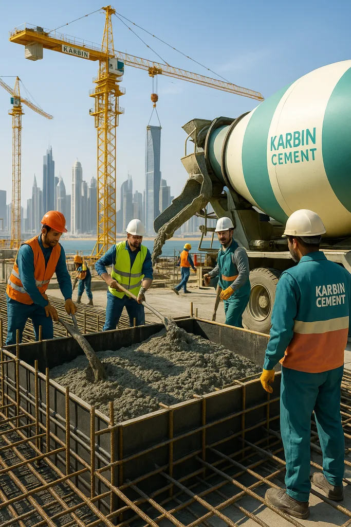 CEM I 42.5N cement applied in GCC mega project foundations 2025